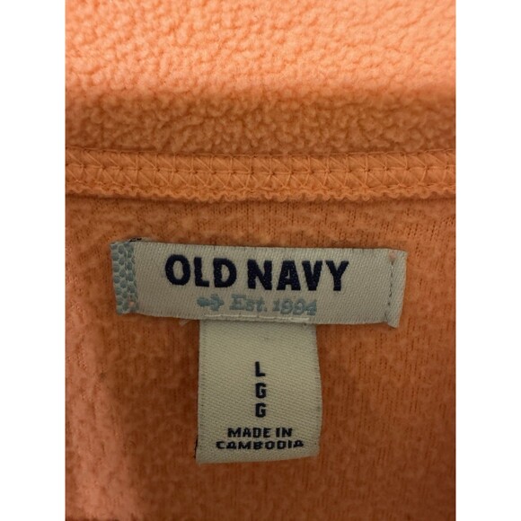 Old Navy Womens Jacket Fleece Pullover Navy Collar 1/4 Zip L - Picture 3 of 3